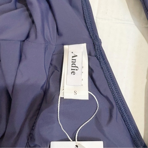 New Andie The Mykonos One Piece Swimsuit Navy Blue Size Small NWT Plunge Deep V - Picture 13 of 15